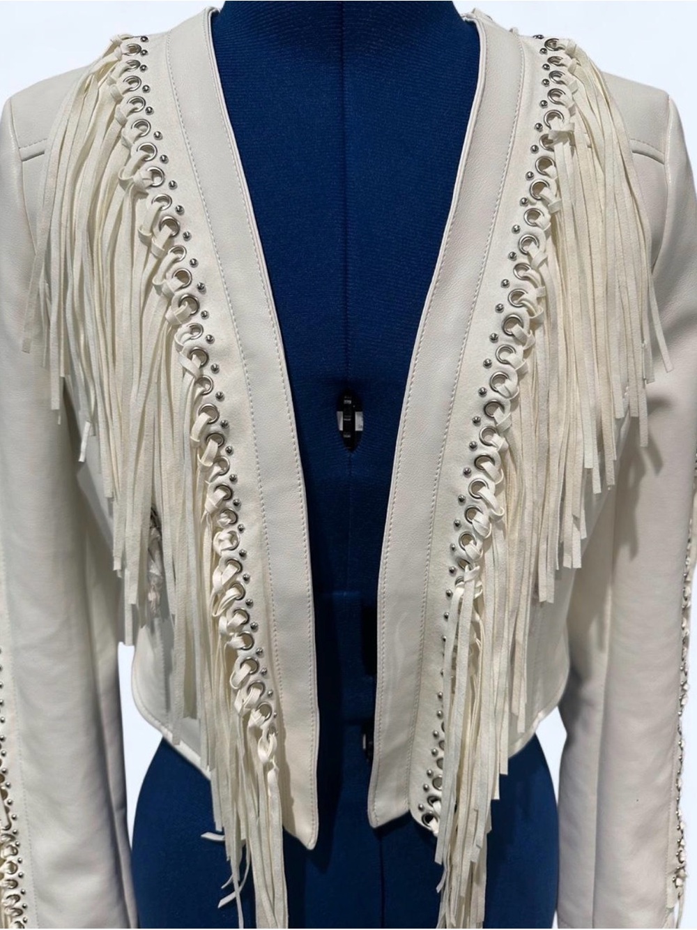 Azalea Wang Olivier White Fringe Jacket Brand new with tags - Picture 2 of 6